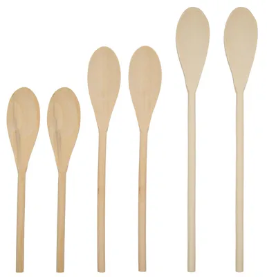 Produktbild von 6x Kochlöffel Holzkochlöffel Pfannenwender Küchenhelfer Set Rühr-Löffel Holz