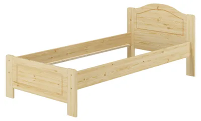 Produktbild von Bettrahmen Massivholzbett Kiefer natur Einzelbett 90x200 Futon Singlebett Zubehör wählbar V-60.37-09Rollrost inkl.