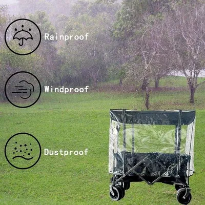 Produktbild von Famanu Bollerwagen mit Vorderradbremse - bis 150 kg Tragkraft, robuste Strandwagen auf großen Terrainrädern