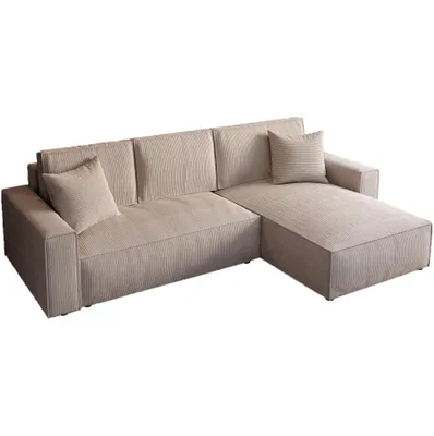 Produktbild von BEAUTYSOFA Ecksofa 290cm, Modernes Bettsofa mit Schlaffunktion und Bettkasten, Schlafsofa, Couch beidseitig montierbar Hellbronze Poso 02 PARYS L-Form