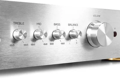 Productafbeelding van Stereo Versterker 2.1 Kanaals - 400 W Uitgangsvermogen - Bluetooth 5.0 Connectiviteit - Zilver - Multimedia Audio Versterker