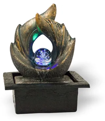 Produktbild von Zimmerbrunnen Elements mit LED-Beleuchtung, Feng Shui Dekobrunnen für Wohnung und Büro