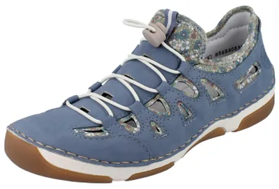 Produktbild von RIEKER 55956-10 Damen Slipper blau Kunstleder - Größe: 37