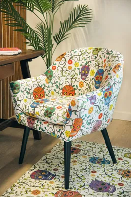 Image de Fauteuil Excelsa Calavera en polyester et contreplaqué 70,5 x 65 x 83 multicolore