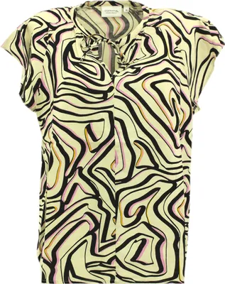Produktbild von 31907 Comma, , Damen Bluse Tunika Shirt, Leinen, beige allover print, 34