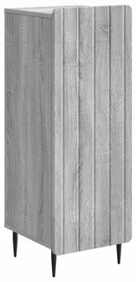 Image de vidaXL Meuble de rangement latéral, Sonoma-gris, 34,5 x 33 x 92 cm, fabriqué en panneaux de particules