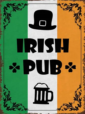 Produktbild von vianmo Holzschild 40x30 cm Irish Pub Bier Alkohol