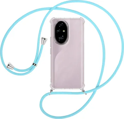 Produktbild von Handykette Backcover-Schutzhülle mit Band (Metall silberfarben) für Honor 200 Pro - himmelblau