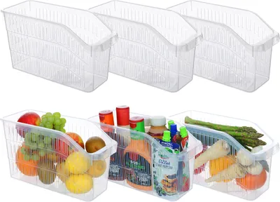 Produktbild von 3er Set Kühlschrank Organizer Aufbewahrungs Box Korb Kiste Vorratsbehälter Küche 3er Set 13 x 30 x 17 cm