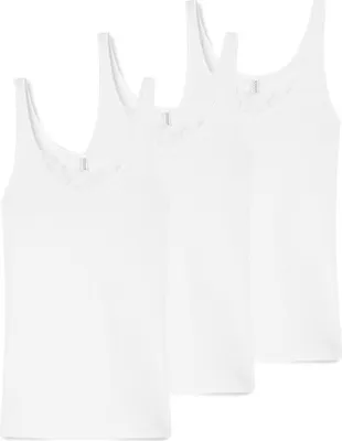 Produktbild von Schiesser 3er Pack Hemdchenkonzept Unterhemd / Top Keine störenden Seitennähte, Ornament-Stickerei am Ausschnitt, Angenehme Feinripp-Qualität