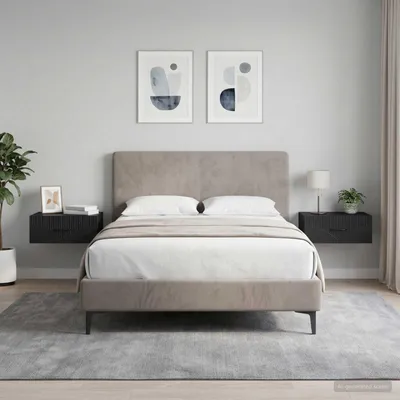 Obrázok produktu pre vidaXL Nástenný nočný stolík, 2 ks, čierny, 49 x 34,5 x 20 cm
