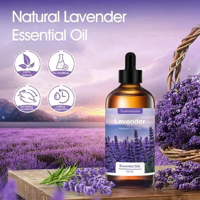 Zdjęcie produktu dla Olej eteryczny 100 ml - Lawenda - Naturalny - Relaks z dyfuzorem