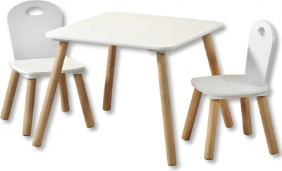Produktbild von KESPER® Kindertisch mit 2 Stühlen weiß – Kinder-Sitzgruppe | Kindermöbel-Set für Kinderzimmer & Spielbereich | 3-tlg. 1771213