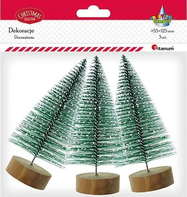 Produktbild von Kunststoff-Miniatur-Weihnachtsbäume, 12,5 cm x 55 mm, 3 Stück, grün
