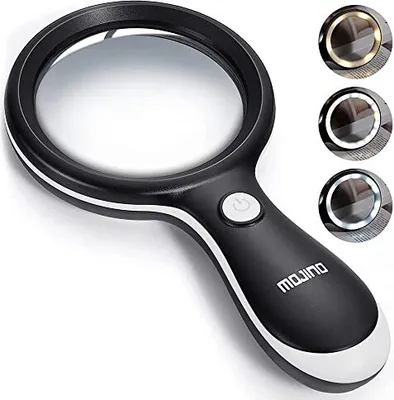 Produktbild von Vergrößerung von Glaslicht, beleuchtete 10 -fache Vergrößerung 18 LED -Leuchten, kleine Senioren der Handheld -Lupe, Lesen, Inspektion, Münzen, Juweli