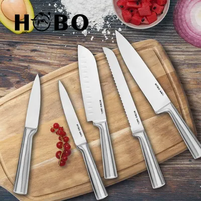 Imagen del producto de Juego de cuchillos de 5 piezas, acero inoxidable, hojas afiladas, para la cocina