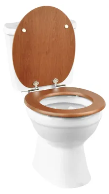 Produktbild von WC-Sitz - Toilettensitz - MDF - Absenkautomatik - Antibakteriell - Runde O-Form - EU-Standard - 43 x 37 cm