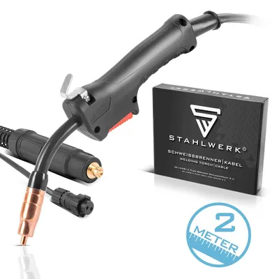 Zdjęcie produktu dla Palnik spawalniczy STAHLWERK FLUX AK14 | MB14 do 160 A, wąż 2 m, trzpień 9 mm