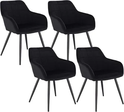 Imagen del producto de Silecomplaza, juego de 4 sillas para comedor, sillas tapizadas con reposabrazos, ideales para la cocina