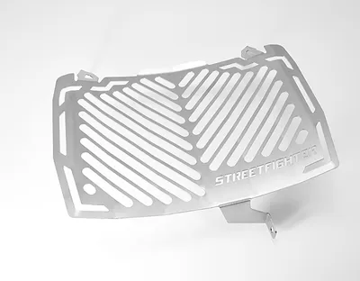 Image de ZIEGER cache radiateur compatible avec Ducati Streetfighter design logo en haut argenté
