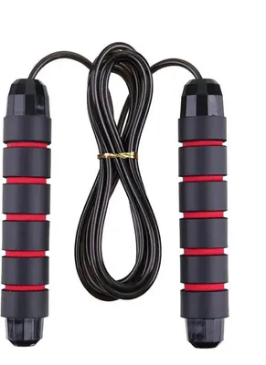 Image de CHPN - Corde à sauter - Corde à sauter - Entraînement de force - Entraînement - Poignées en mousse - Noir/Rouge - Fitness - Corde à sauter - Saut