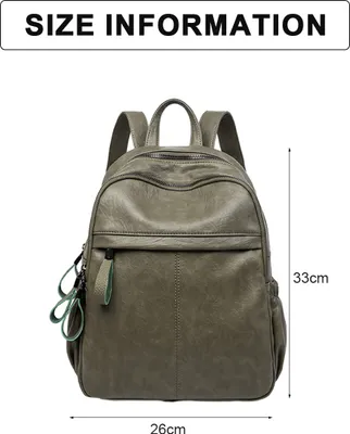 Produktbild von Rucksack Damen - 2 in 1 Rucksacktasche Damen Leder Schultertasche Schulrucksack Wasserdicht Lederrucksack Anti Diebstahl Rucksack Tagesrucksack,Grün