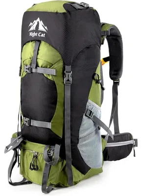 Immagine prodotto di Zaino da trekking da 70 litri, traspirante, ideale per campeggio, trekking, alpinismo, arrampicata e viaggi in bicicletta, colore verde militare