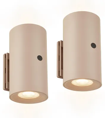 Productafbeelding van BRILONER - Set van 2 LED wandlampen, met batterij, touchbediening, dimbaar, beige
