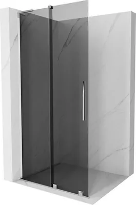 Produktbild von Mexen Velar L Duschwand schuifbar Walk-in 100 x 200 cm, graphit 8 mm, chrom - 871-100-003-43-01