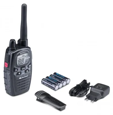 Zdjęcie produktu dla Midland G7 Pro Walkie Talkie, Profesjonalne radio mobilne (PMR), 69 kan., 446.00625 - 446.09375 MHz, 10 m, LCD, AA