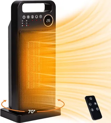 Produktbild von FIMEI Keramik‑Heizlüfter 2000W, 70°‑Oszillation, Fernbedienung, 2‑12h Timer, 15‑35°C Temperaturregelung, Schwarz