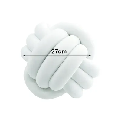 Produktbild von CANDeal 27cm Knotenkissen, Geknotetes Kissen für Sofa, Bett, Dekorat, Zierkissen Knoten, Knoten-Ball-Kissen