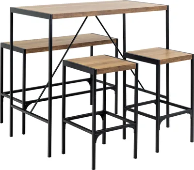 Produktbild von Bartisch-Set Bahamas | Bartisch, Bank und zwei Barhocker | Oak Design