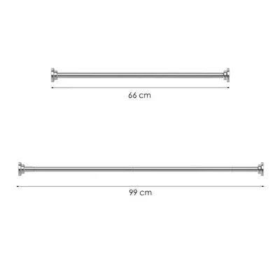 Immagine prodotto di Asta doccia – regolabile da 66 cm a 99 cm – argento – facile da montare senza forature – asta doccia e tendina multifunzionale
