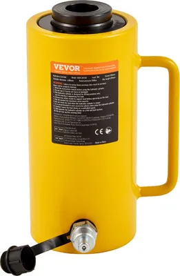 Image de Vérin hydraulique Capacité 30T Vérin hydraulique Course 100 mm simple effet portable jaune Cric hydraulique Cric à piston creux