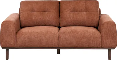 Produktbild von BELIANI Stoffsofa 2-Sitzer Goldbraun Wohnzimmer Moderner Stil Dunkle Holzbeine