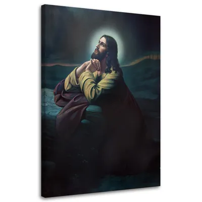 Produktbild von Leinwandbild das gebet jesu im ölgarten 40x60 cm Feeby farbe wandbild bereit zum aufhängen