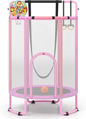 Imagen del producto de Silecomplaza: Trampolín infantil de 140 cm de diámetro con red de seguridad y protección perimetral