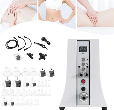 Image de Appareil de thérapie par aspiration, 32 ventouses, minuterie LCD, blanc