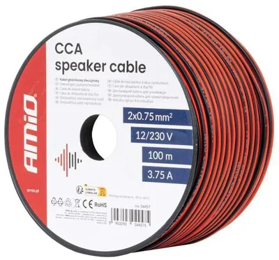 Zdjęcie produktu dla AMiO Kabel elektryczny 04457, opakowanie blistrowane, rolka 100 m
