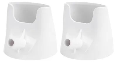 Obrázek produktu pro 2 kusy trychtýře vhodné pro stojanový mixér Artisan KSM150 s naklápěnou hlavou, plastové, jednoduchý výlevný otvor, bílé