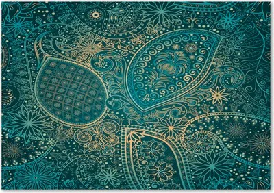 Produktbild von Tulup® Leinwandbild - 100x70 cm - Wandkunst - Drucke auf Leinwand - Leinwanddruck  - Sonstige - Grün - Ornamente