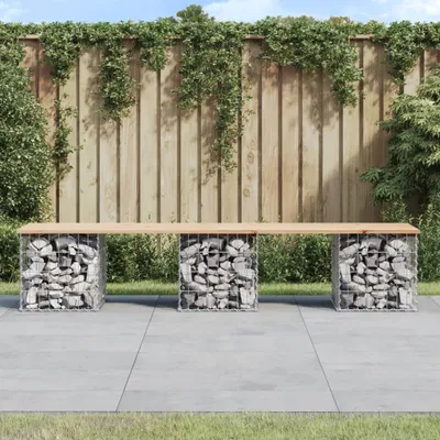 Produktbild von Maison Exclusive - Gartenbank aus Gabionen 203x44x42 cm Massivholz Kiefer