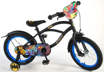 Produktbild von 16 Zoll Kinder Jungen Fahrrad Rad Cruiser Schwarz Batman 81634 Volare