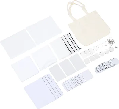 Zdjęcie produktu dla Acouto Versatile Sublimation Blanks Clear Transfer Print Set for Creative Creations, 77pcs Blank Heat Transfer Set for Home Decor and Personalised Gifts