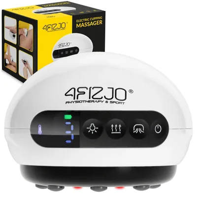 Produktbild von 4FIZJO Elektrischer Schröpf‑Cup 10×8 cm mit Licht‑ und Magnettherapie für Massage und Hautpflege weiß