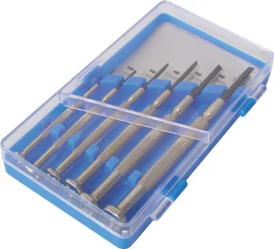 Produktbild von Transmedia Feinmechaniker-Schraubendreher Set; 6 Teile, +0 / +1 / 1,4 / 2,0 / 2,4 / 3,0 mm, ZSS 4