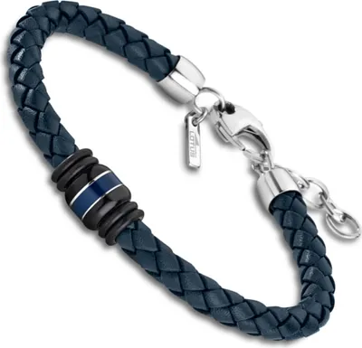 Produktbild von Lotus Style Herren Zopf Armband LS1814-2/1 blau Lederband
