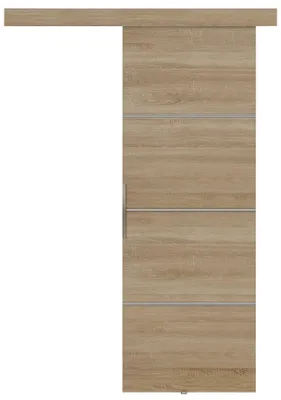 Produktbild von KIER FURNITURE Schiebetür Komplettset MALIBU PLUS 60, Schiebetür, Sliding Door, Innentüren Komplettset,Universal Tür, Türblatt Innen Brown 66x205x1,6 cm