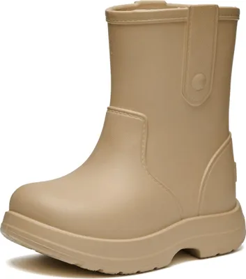 Produktbild von Ladeheid x Camminare Gummistiefel Kinder aus leichtem EVA wasserdicht rutschfest und angenehm flexibel mit schlichtem robustem Design für komfortable Alltagswege LA-CA-18 (Camel, 34/35 EU).